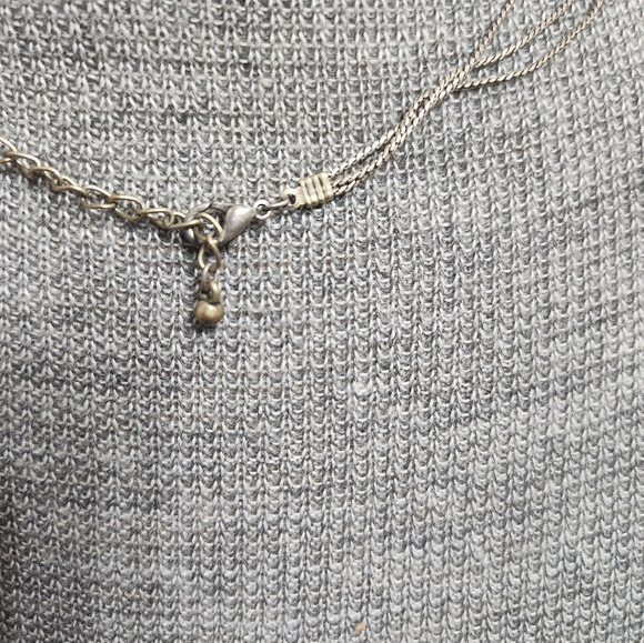 Blue Beaded Necklace Silver Tone 3 Strand - Picture 5 of 6